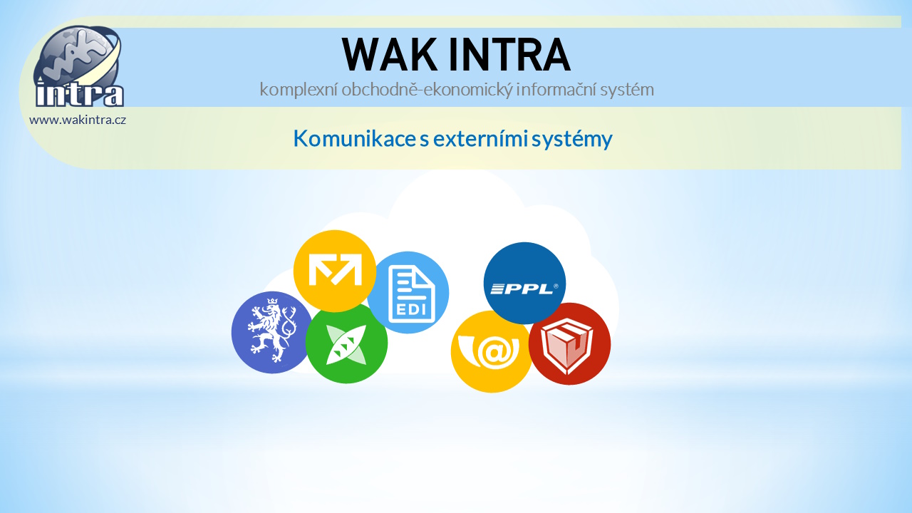 WAK INTRA - obchodně ekonomický účetní ERP systém - Propojení s dalšími externími systémy