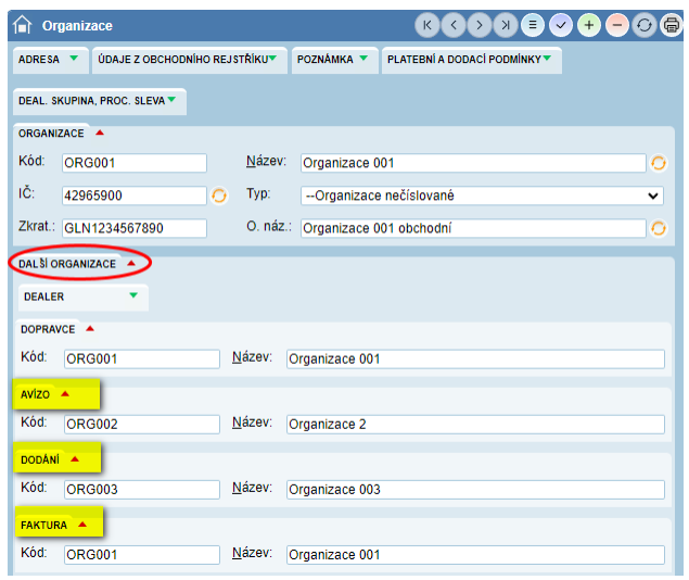 edi komunikace oganizace nastaveni